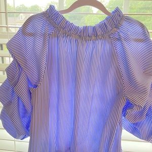 Blue and White Stripped Fancy Tee